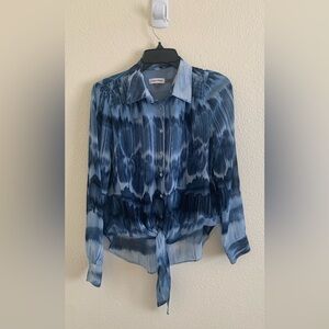 Calvin Klein Navy Tie-Dye Button Down Shirt